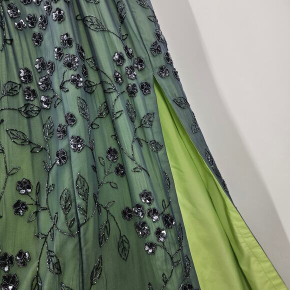 Cache Dress Blue Green y2k Beaded Sequin Embellished Maxi Prom Whims Goth Size M - Picture 8 of 12